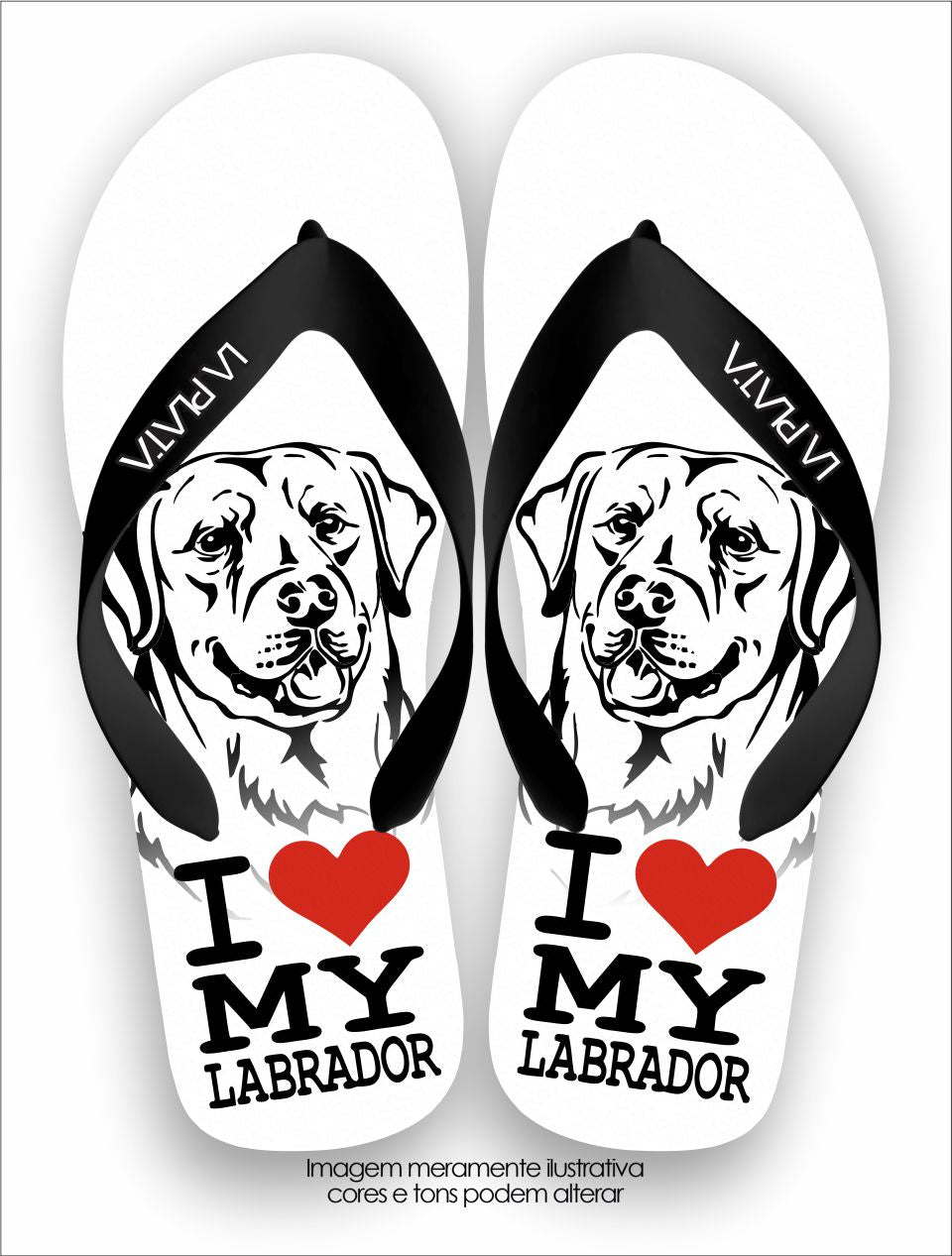 Chinelo Tradicional La Patinhas Dogs Labrador Contorno