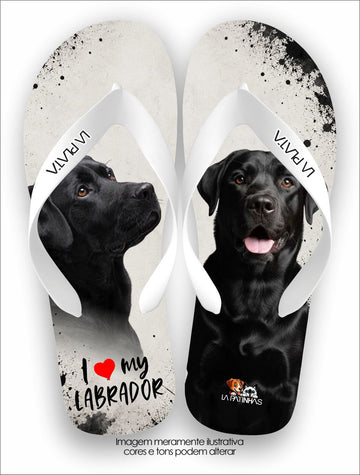 Chinelo Tradicional La Patinhas Dogs Labrador Preto Foto