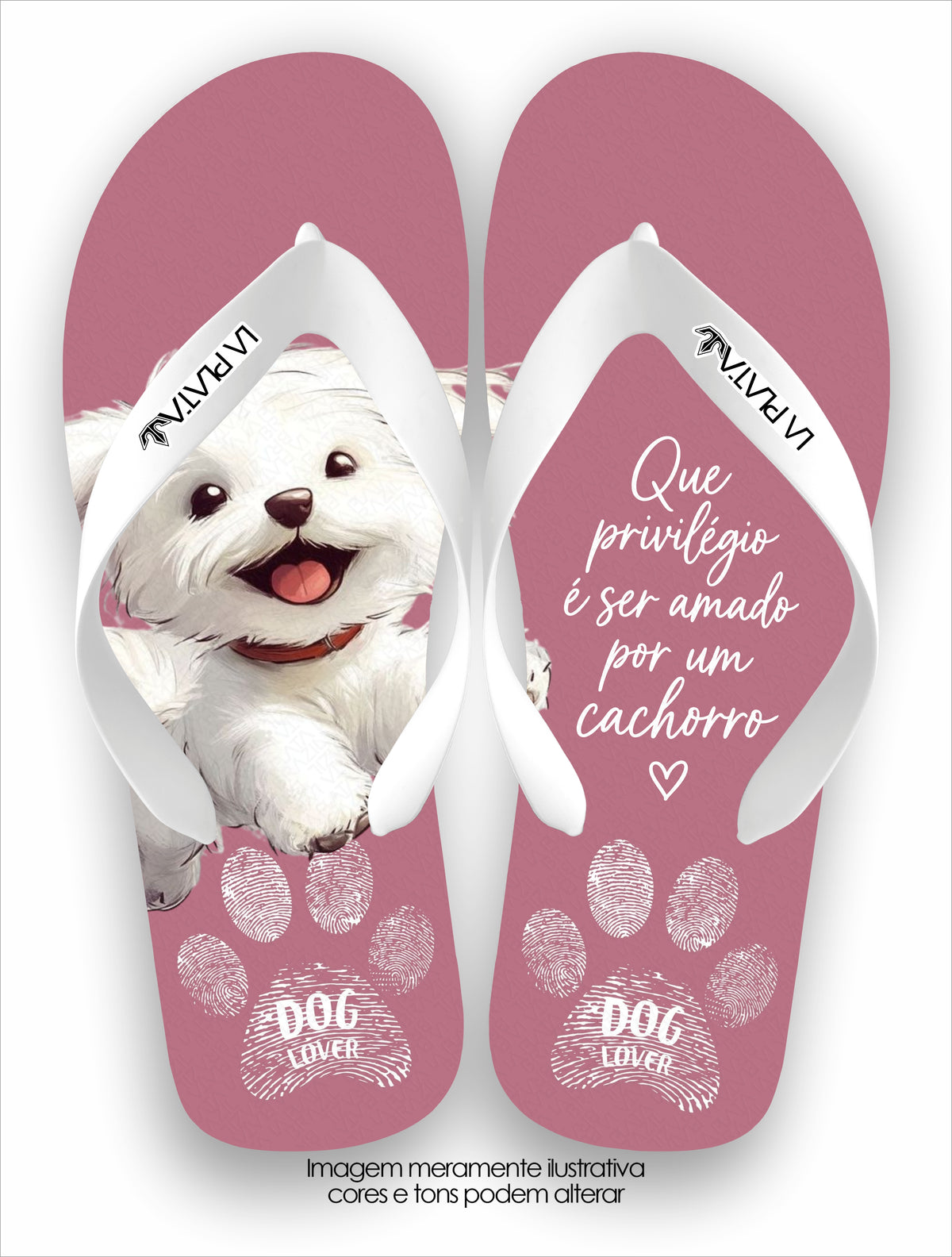 Chinelo Tradicional La Patinhas Dogs Maltês Dog Lover