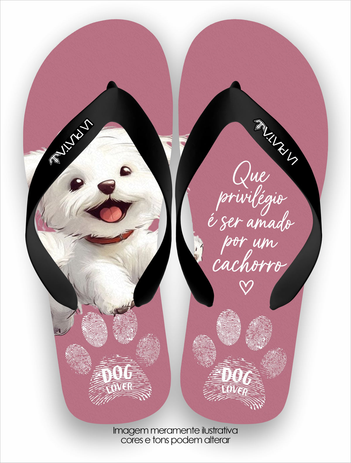 Chinelo Tradicional La Patinhas Dogs Maltês Dog Lover
