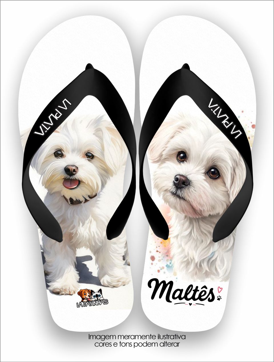 Chinelo Tradicional La Patinhas Dogs Maltês