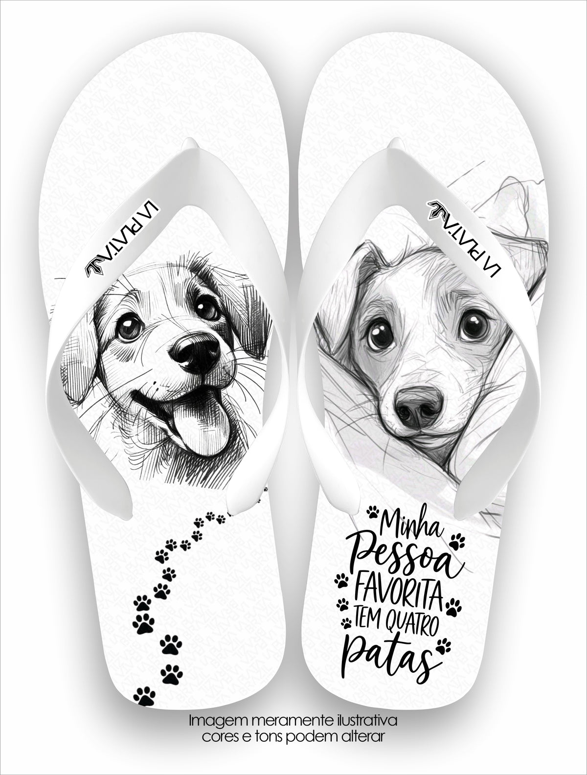 Chinelo Tradicional La Patinhas Dogs Minha Pessoa Favorita
