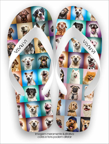 Chinelo Tradicional La Patinhas Dogs Mosaico de Cachorros