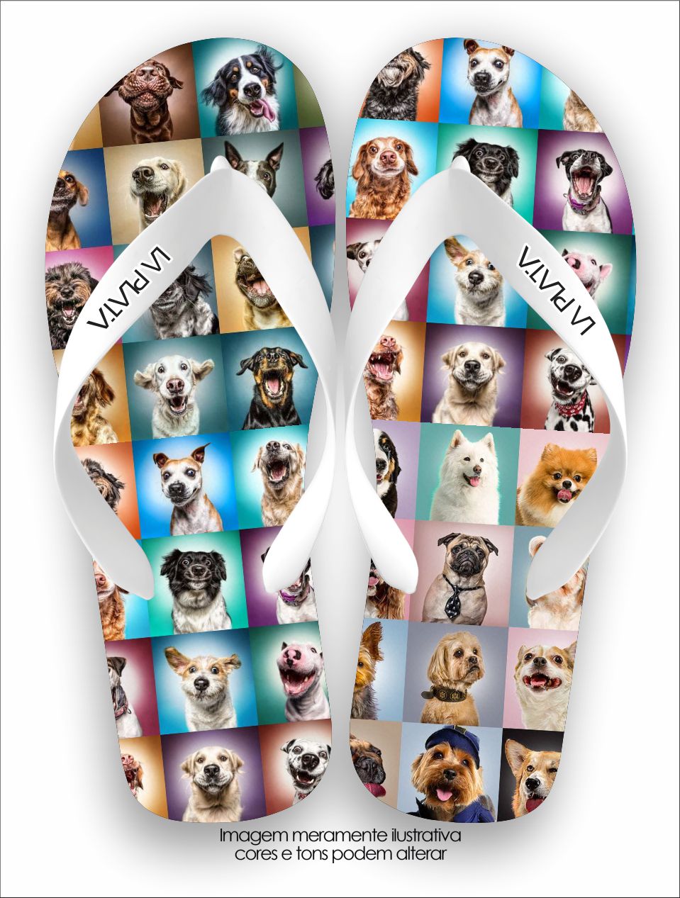 Chinelo Tradicional La Patinhas Dogs Mosaico de Cachorros