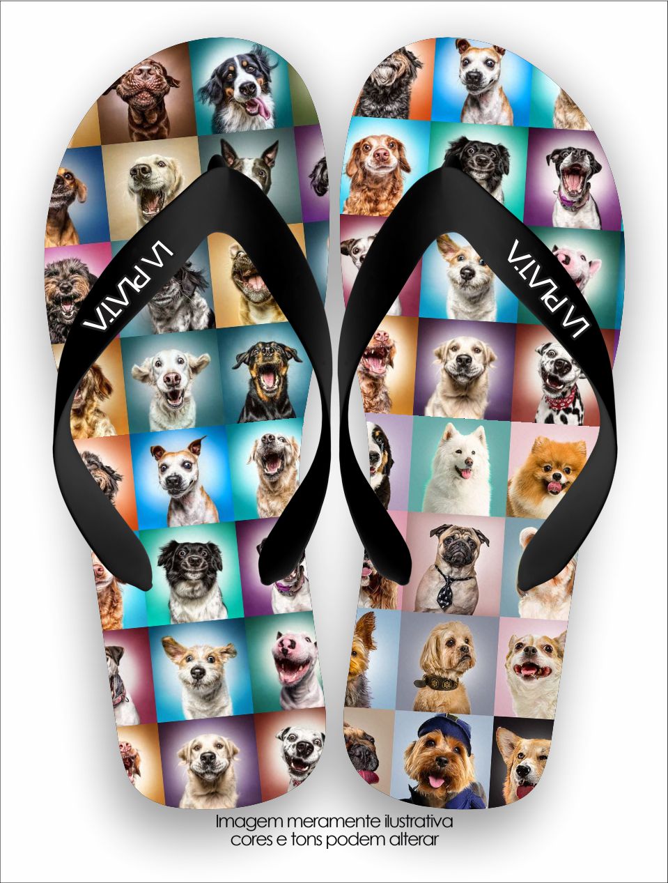 Chinelo Tradicional La Patinhas Dogs Mosaico de Cachorros
