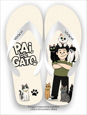 Chinelo Tradicional La Patinhas Dogs Pai de Gato