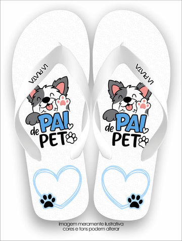 Chinelo Tradicional La Patinhas Dogs Pai de Pet Coração