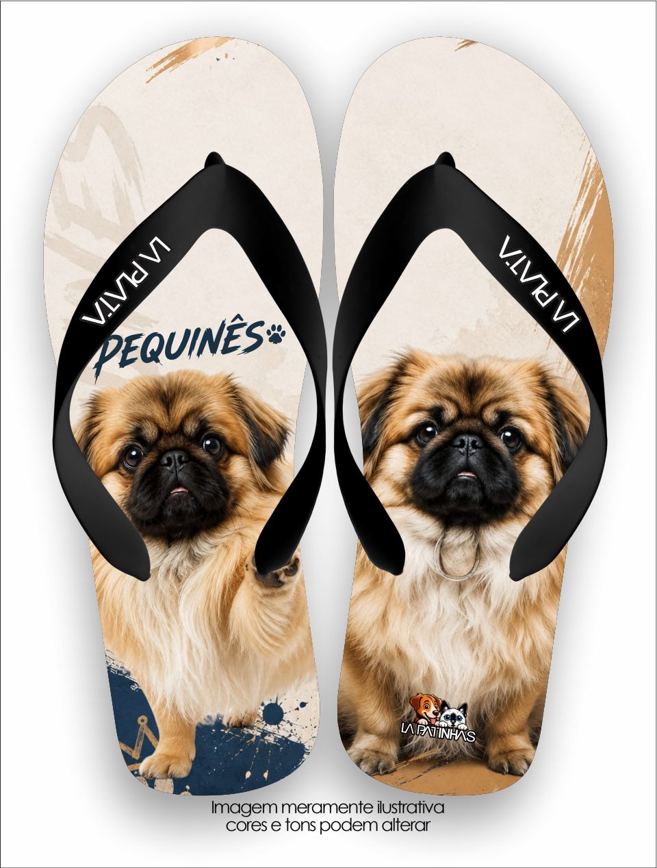 Chinelo Tradicional La Patinhas Dogs Pequinês