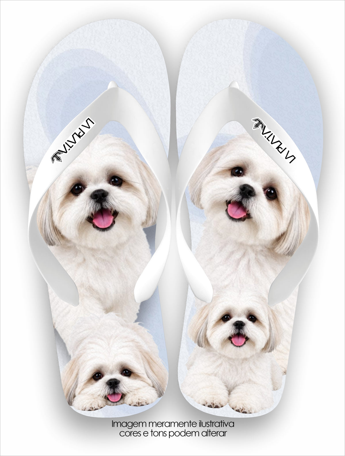 Chinelo Tradicional La Patinhas Dogs Shih Tzu Trio