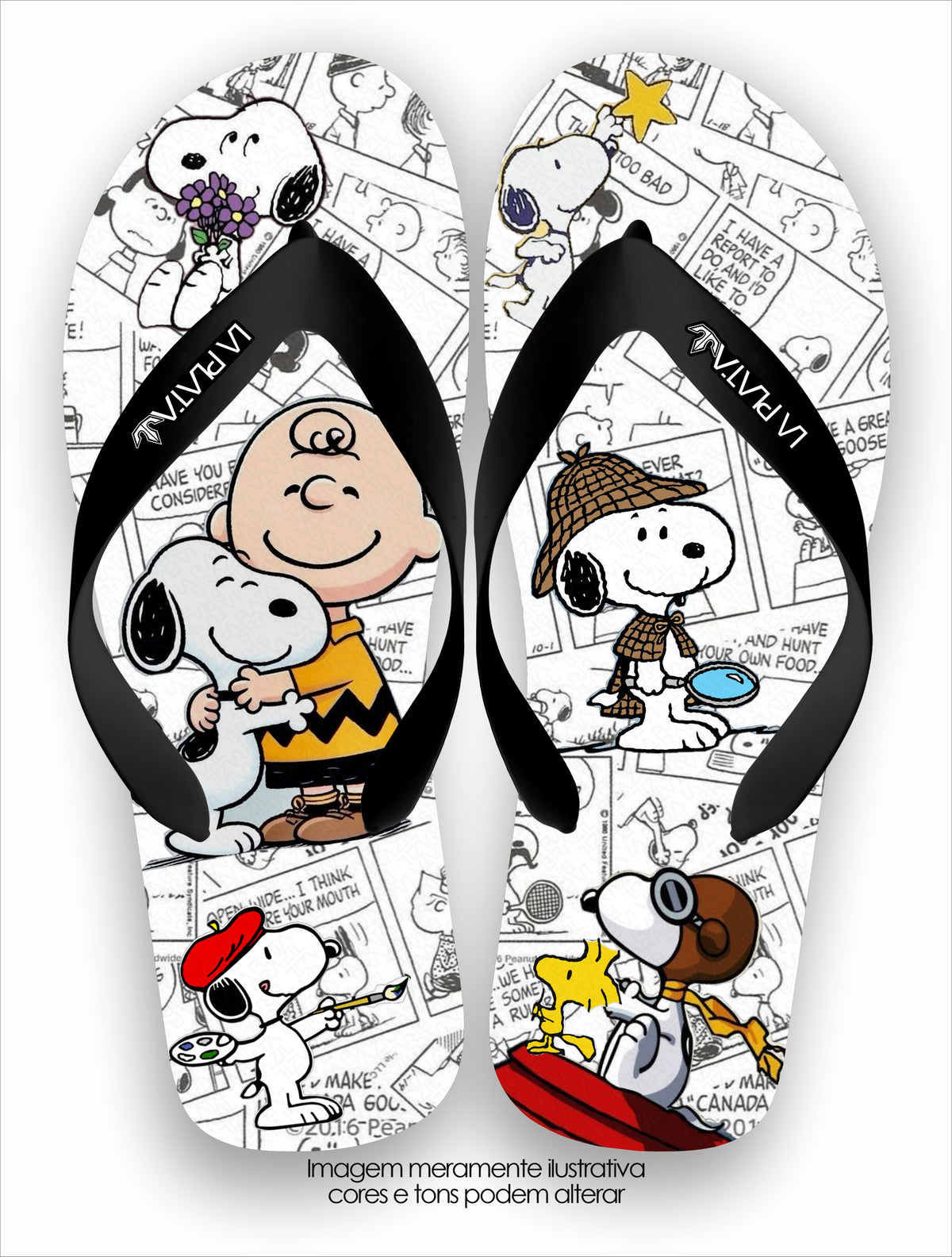 Chinelo Tradicional La Patinhas Dogs Snoopy e Charlie Brown