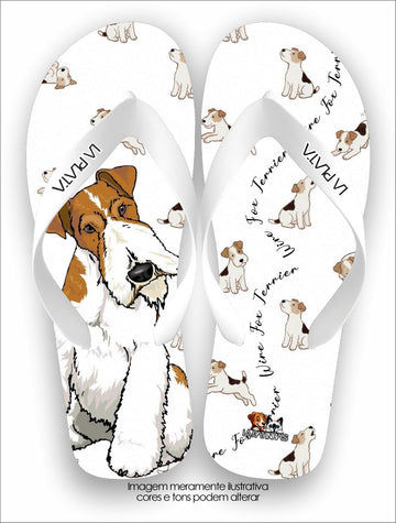 Chinelo Tradicional La Patinhas Dogs Wire Fox Terrier Cartoon