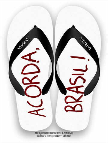 Chinelo Tradicional Acorda Brasil Branco