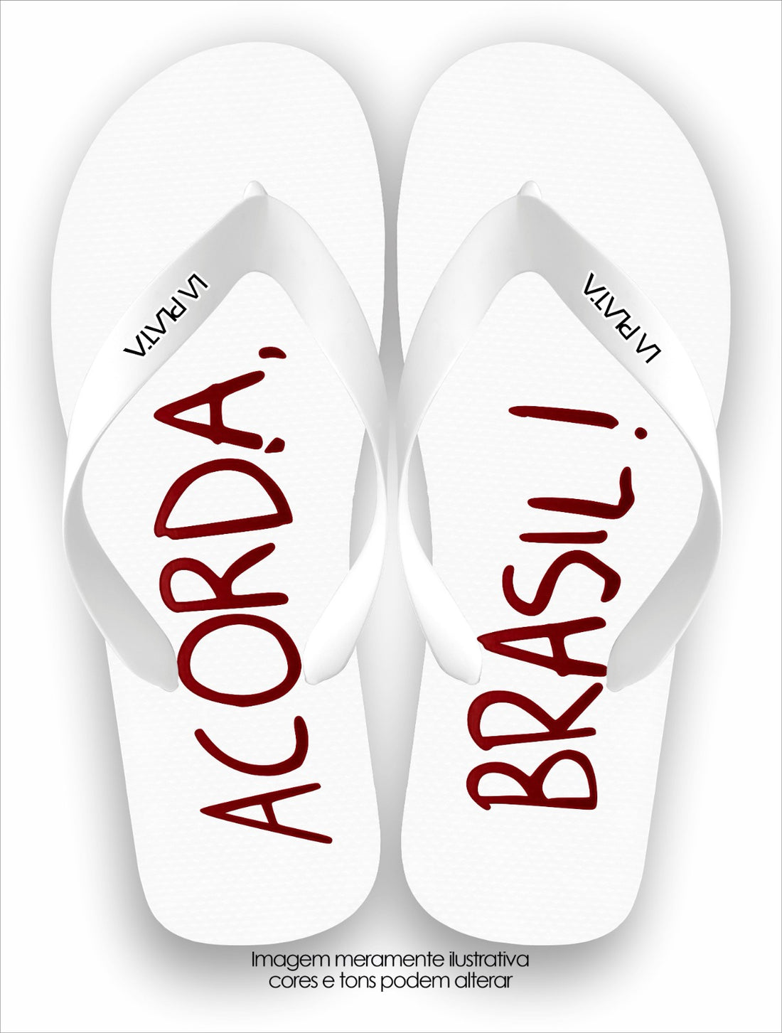 Chinelo Tradicional Acorda Brasil Branco