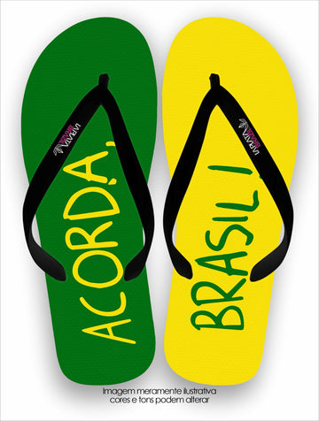 Chinelo Tradicional Acorda Brasil Verde e Amarelo