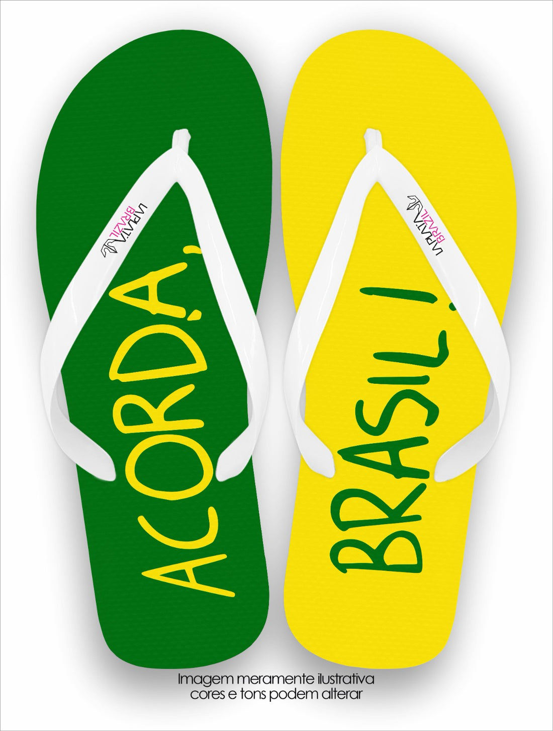 Chinelo Tradicional Acorda Brasil Verde e Amarelo